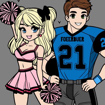 cheerleader with football player boyfriend jersey number 21