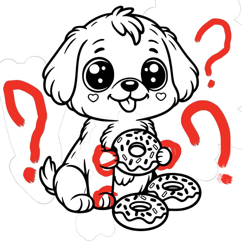puppy with donuts