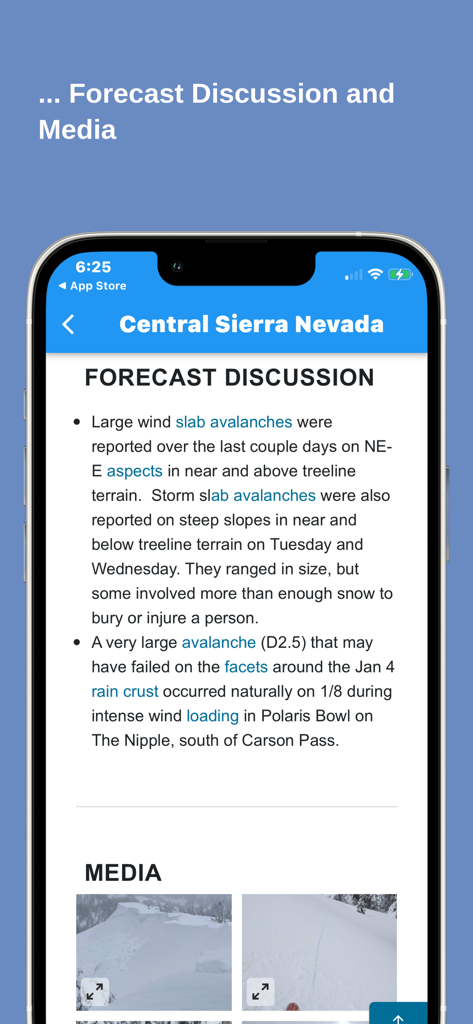 Avalanche Forecasts - Avalanche forecast discussion and media photos for Central Sierra Nevada