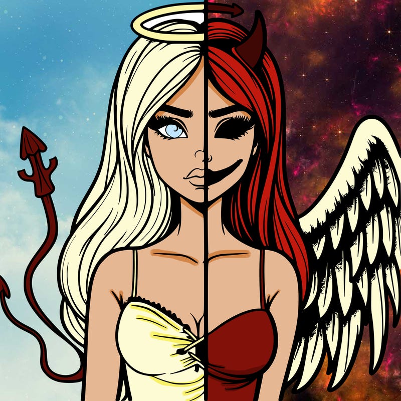 devil vs angel realistic girl