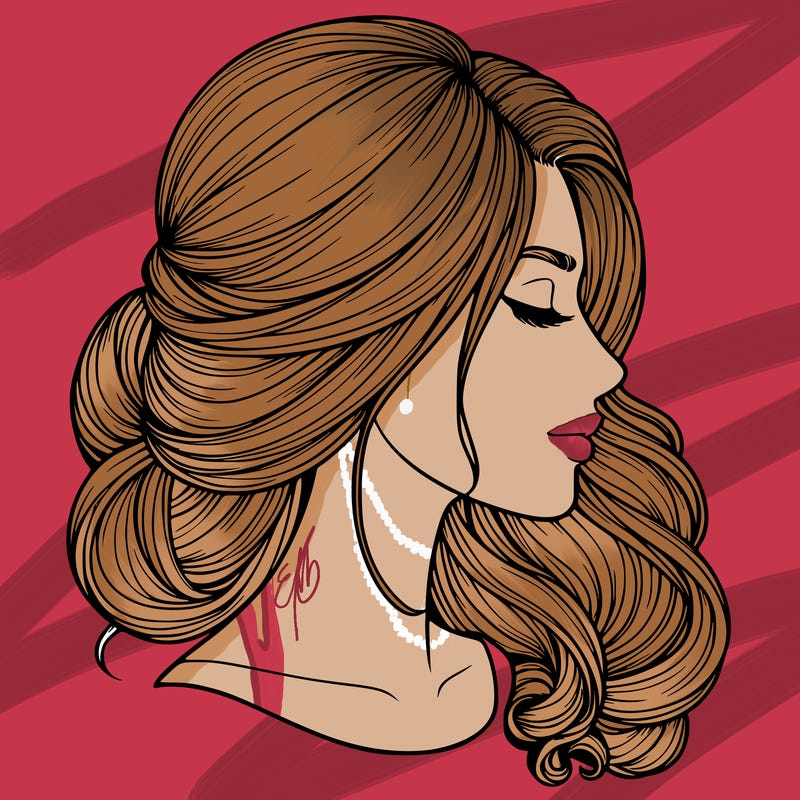 realistic woman's head & hair