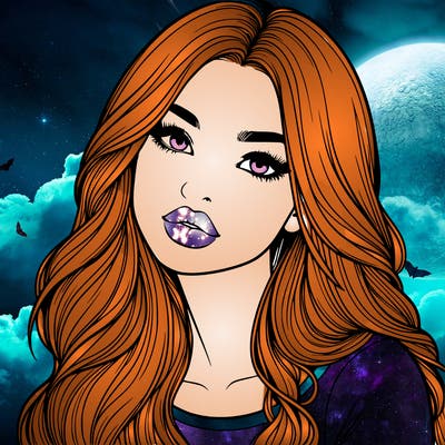 realistic girl with hair on her hair and lips