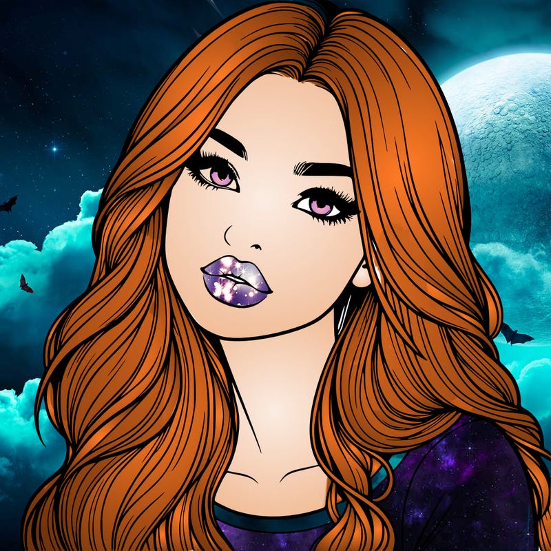 realistic girl with hair on her hair and lips