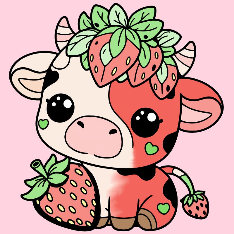 cute strawberry cow