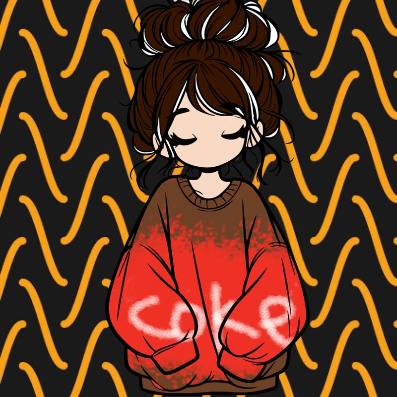 girl with baggy sweatshirt and messy bun