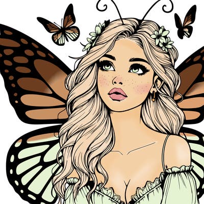 butterfly fairy realistic girl