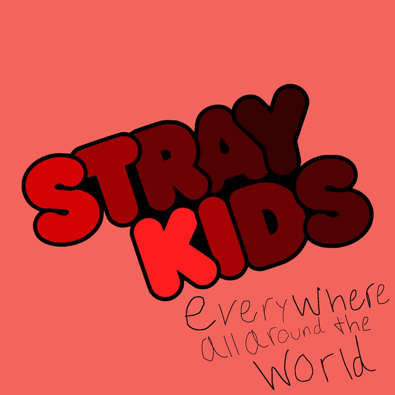 bubble letters saying stray kids
