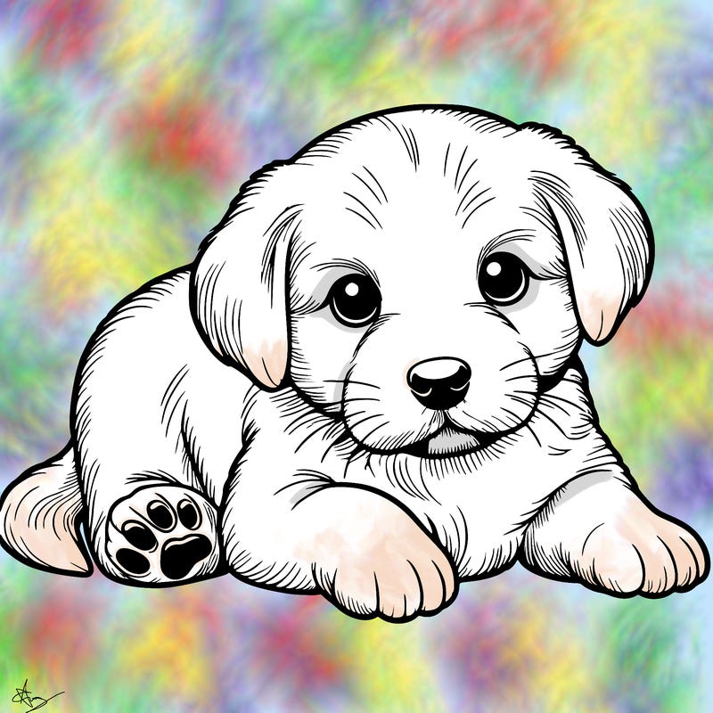 a cute realistic puppy