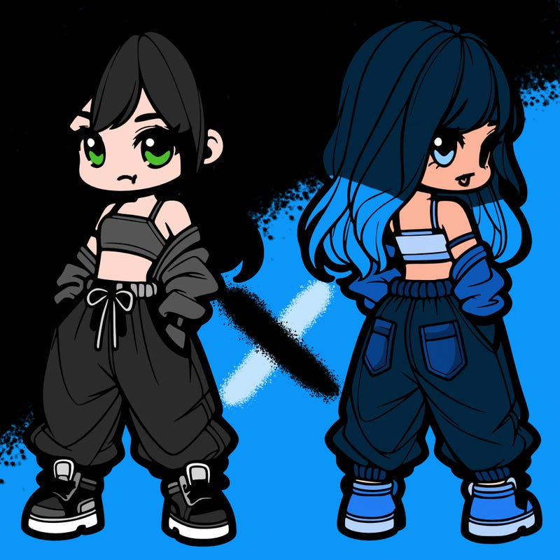 girl in crop top and baggy pants