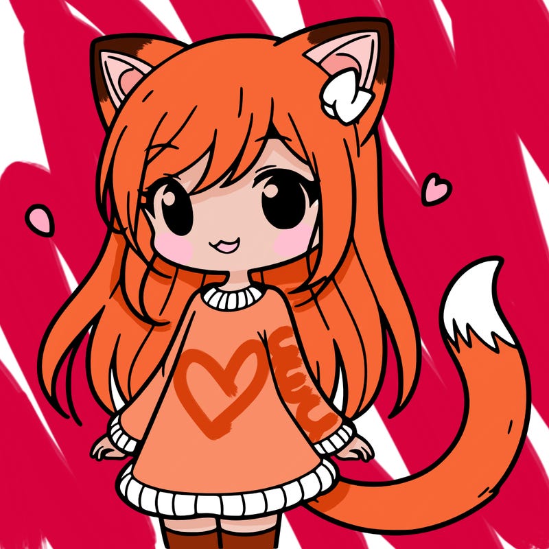 girl with cat ears and tail