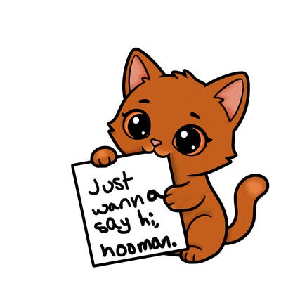 a small cat with a blank sheet of paper in its hand. the cat is sooooooo cute!