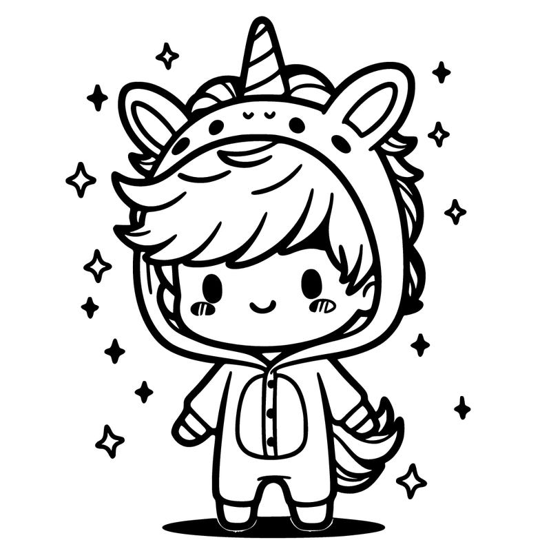 cute boy wearing unicorn onsie