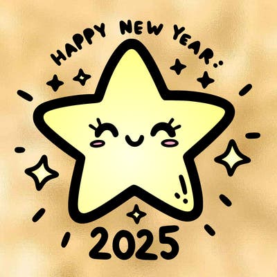 happy new year 2025 star wish