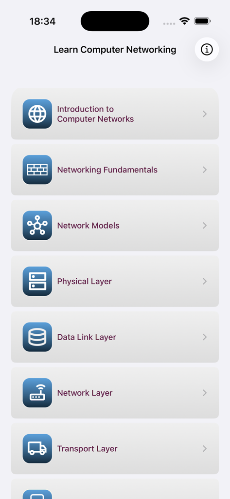 Learn Computer Networking - List of networking course chapters including fundamentals and OSI models