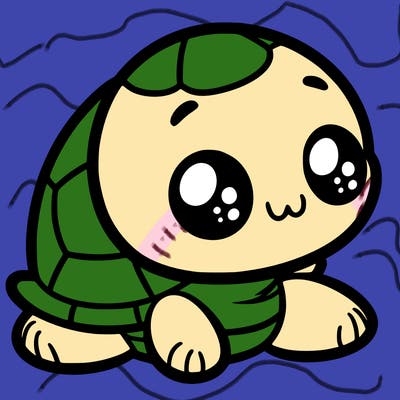 cute little animated turtle
