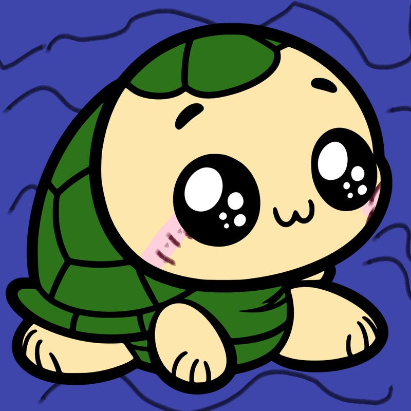 cute little animated turtle