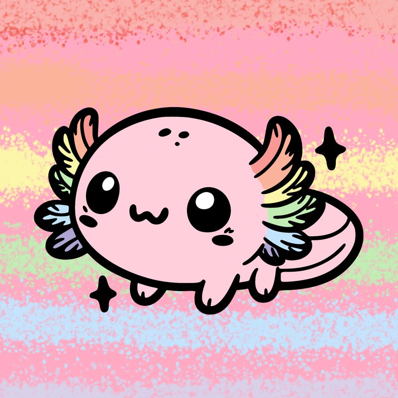 cute easy baby axolotl