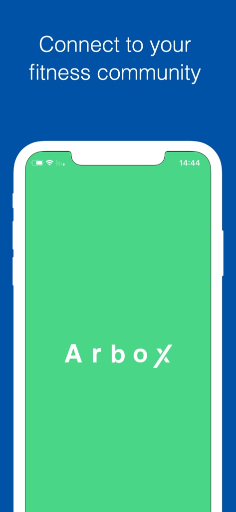 Arbox - Tela inicial do app Arbox exibindo o texto Conecte-se à sua comunidade fitness