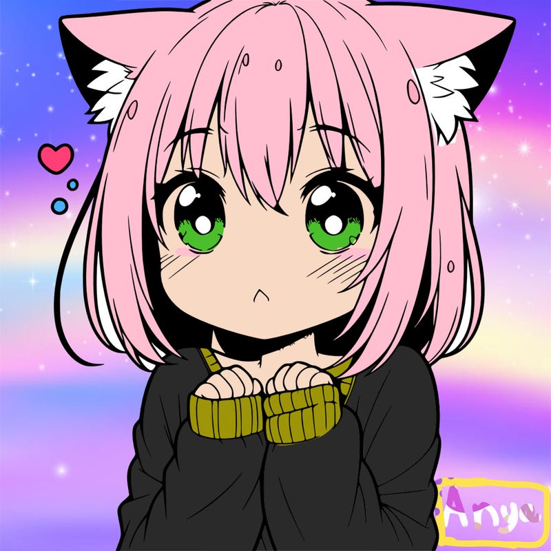 shy anime catgirl