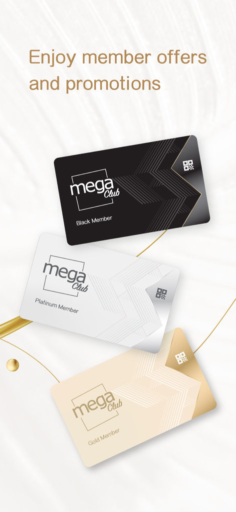 MegaBox - Trois cartes de membre Mega Club pour les niveaux Black, Platinum et Gold