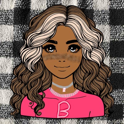 realistic girl with wavy hair