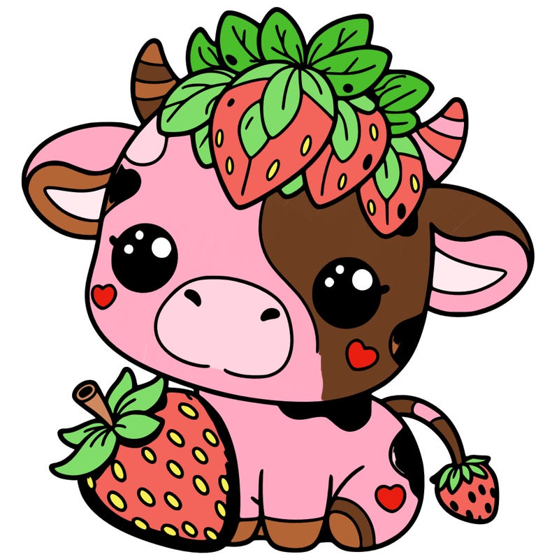 cute strawberry cow