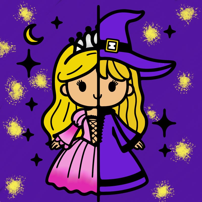 split princess and witch