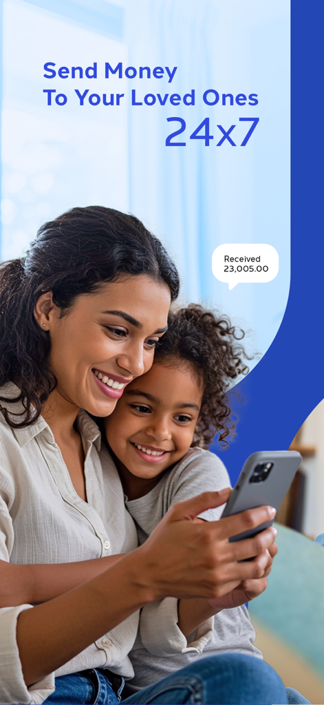 Mother and daughter using Lulu Money app to send money to loved ones