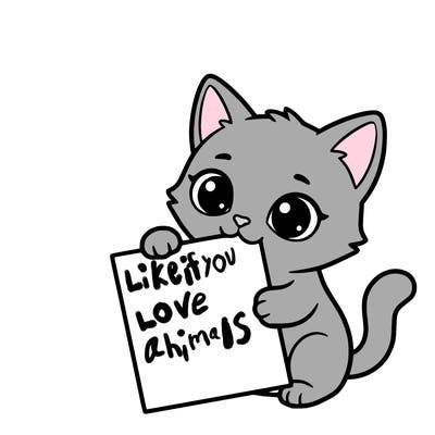 a small cat with a blank sheet of paper in its hand. the cat is sooooooo cute!