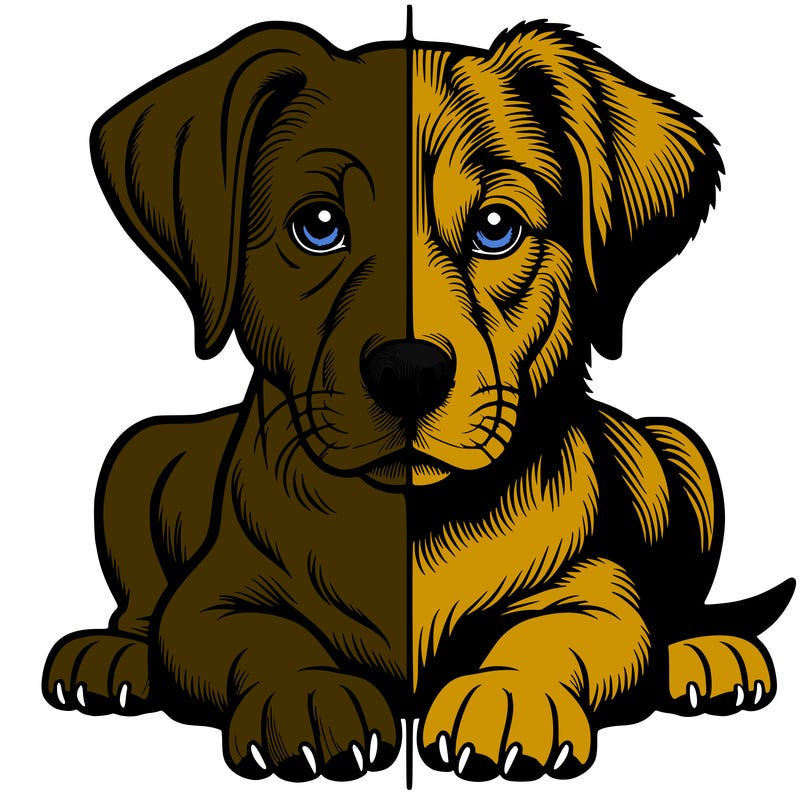 realistic dog split picture