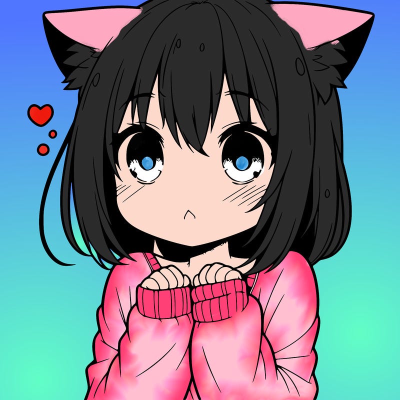 shy anime catgirl