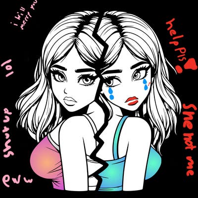 realistic girl split