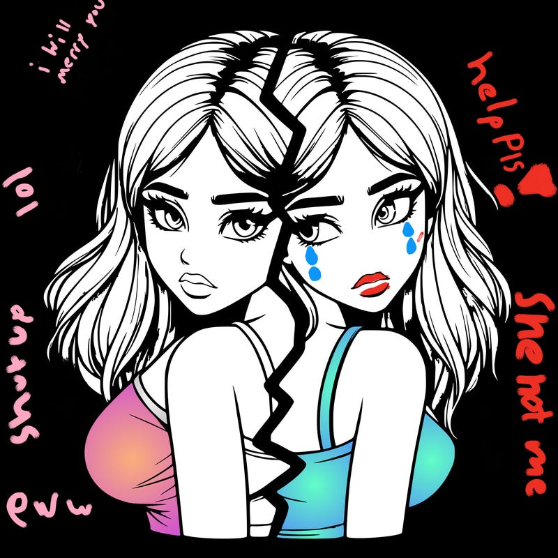 realistic girl split