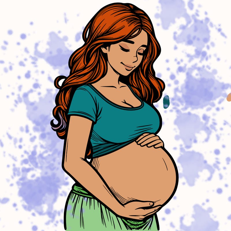 woman heavily pregnant realistic