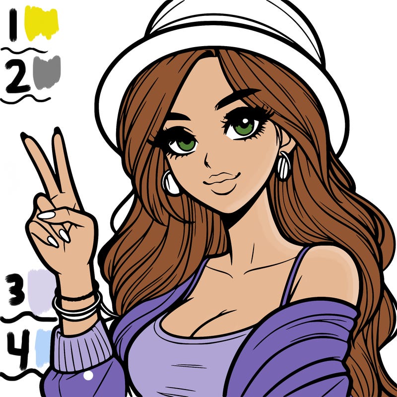 a model holding up the peace sign