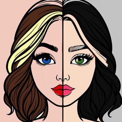 realistic girl split half