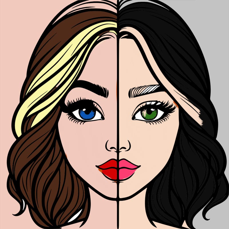 realistic girl split half