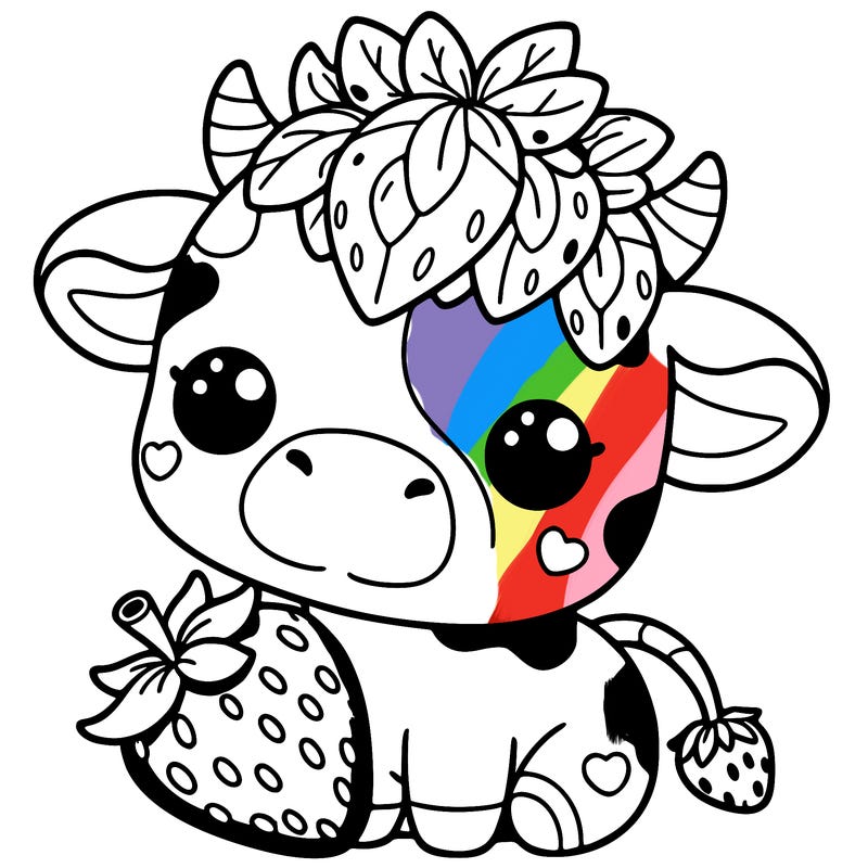 cute strawberry cow