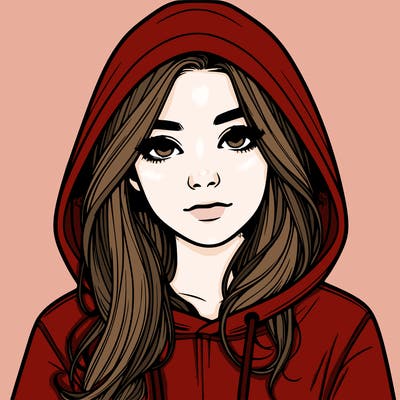 realistic girl with a hoodie