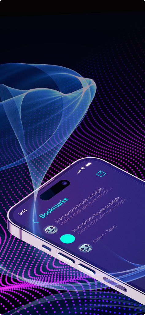 Pantalla de marcadores de la aplicación Clean Flow que muestra fragmentos de poesía guardados