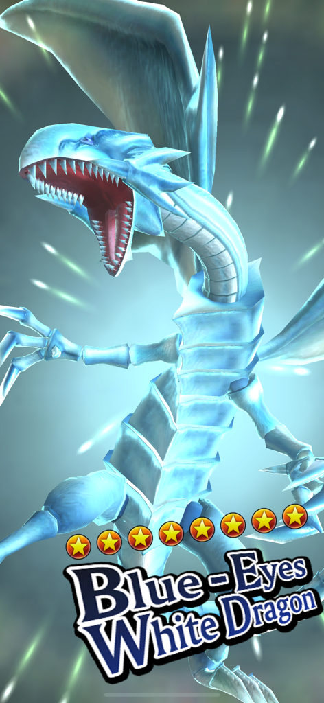 Animación de invocación 3D del Dragón Blanco de Ojos Azules en Yu-Gi-Oh! Duel Links