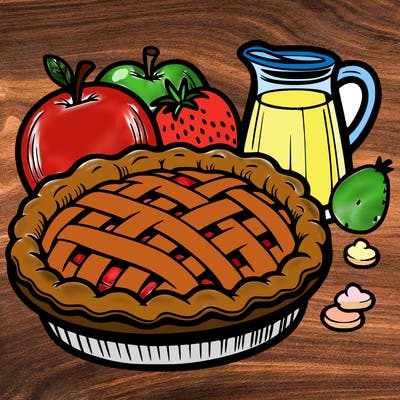 a pie of food