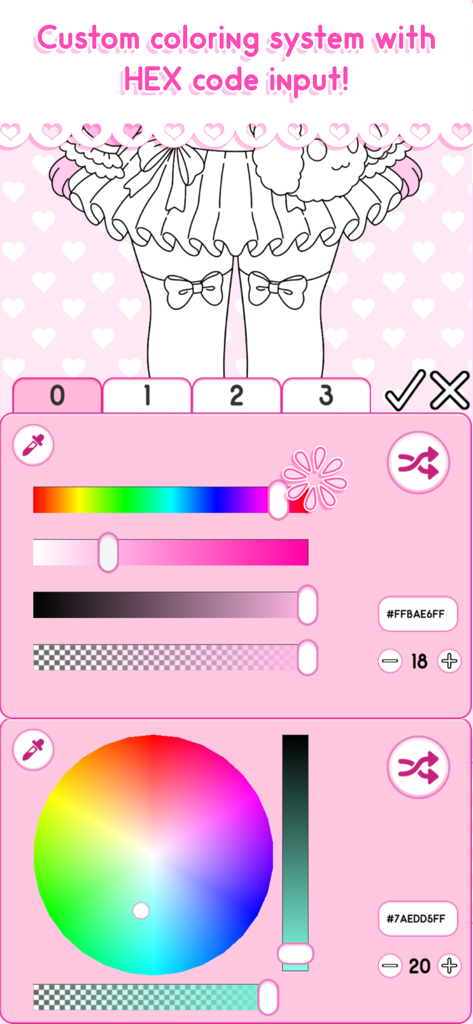 Monster Girl Maker 2 - Monster Girl Maker 2 interface for custom coloring with sliders color wheel and HEX code input