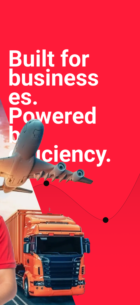 ToolMart: Hardware Online Shop - A marketing graphic for ToolMart featuring an airplane and a cargo truck with text saying Built for businesses Powered by efficiency