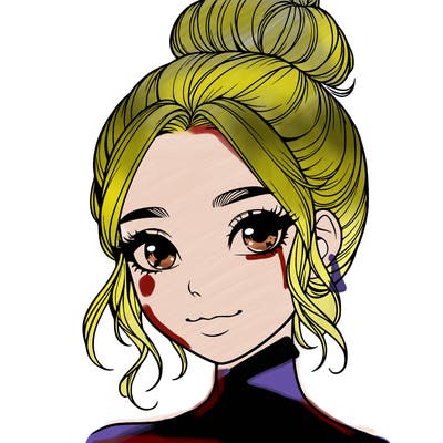 realistic pretty girl with hair in bun