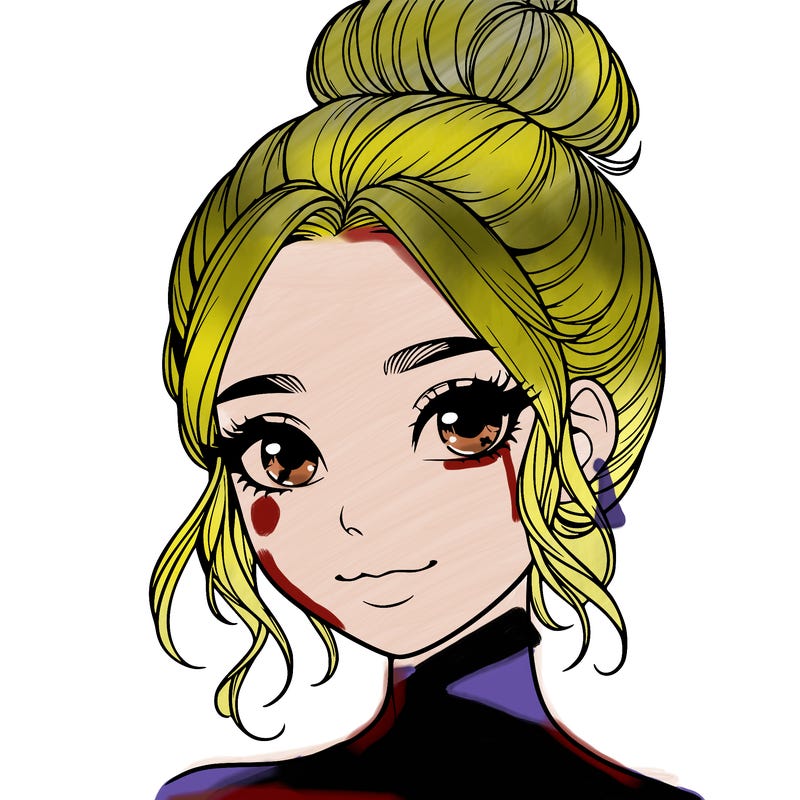 realistic pretty girl with hair in bun