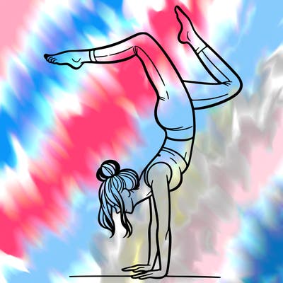 a woman doing a handstand