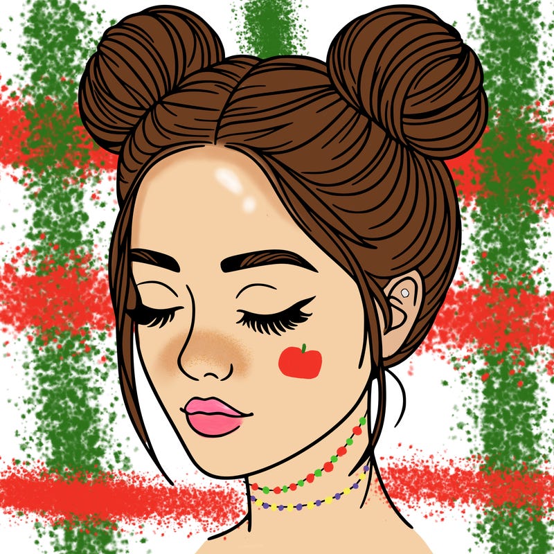 woman with hair buns