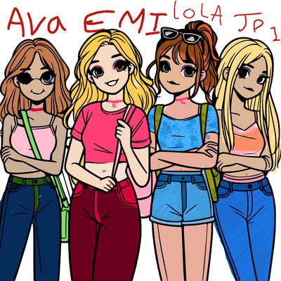 a group of teenage girls