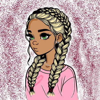 realistic girl with braids